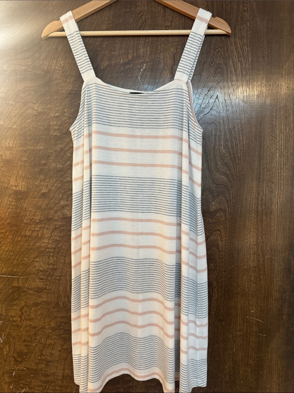 Cotton On Striped Midi Dress in Light Pink and Gray